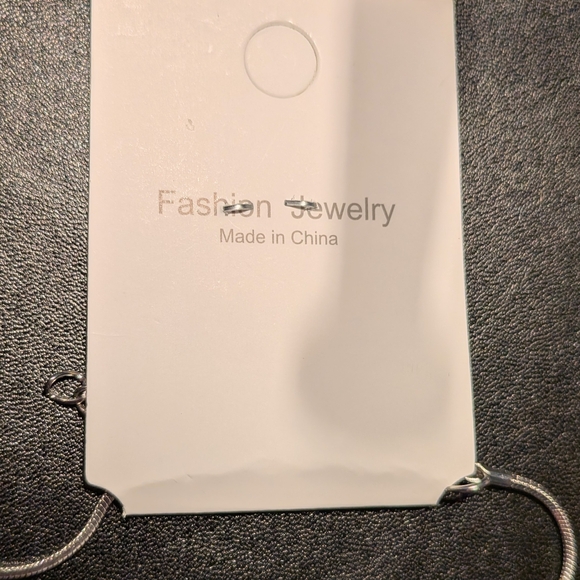 Fashion Jewelry Silver and Blue Orchid Necklace - Picture 3 of 5